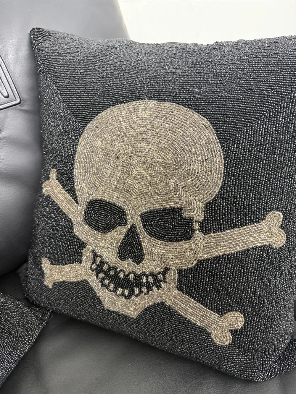 Designer decorator crossbones pillow